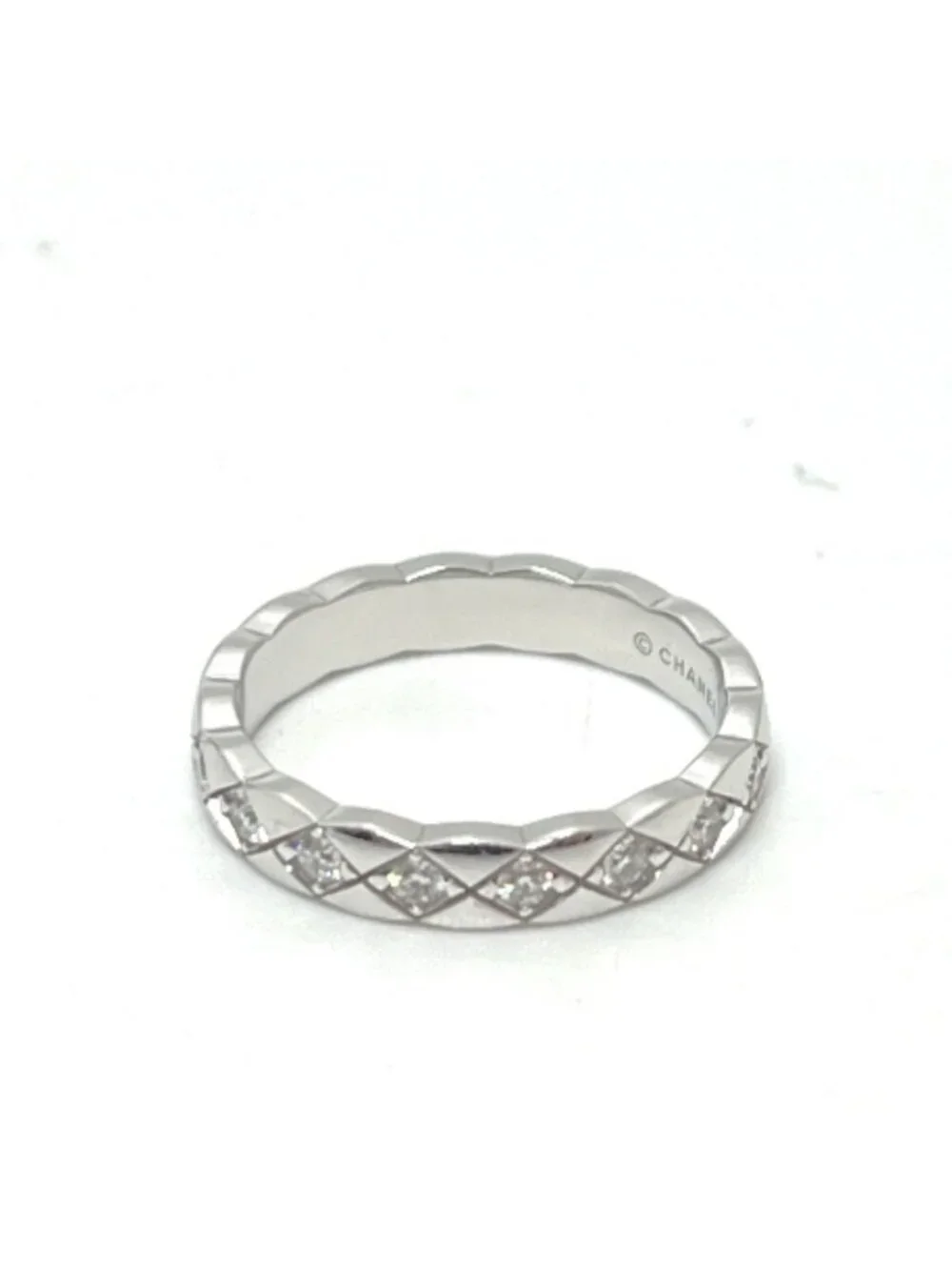 Chanel Ring Coco Crush Full Diamond 18K White Gold Silver